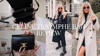 CELINE MEDIUM TRIOMPHE BAG REVIEW [upl. by Dunstan]