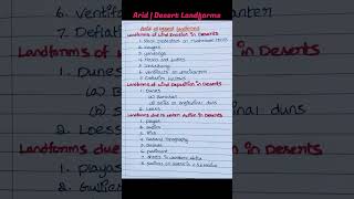 Classification of Arid  Desert Landforms  geography [upl. by Patricio]