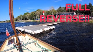 Reversing a Drascombe Lugger onto a Jetty under Mizzen sail only [upl. by Ynomrah840]