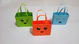 Origami Paper Bag  How to make Paper Bags With Handles  Origami Gift Bags  Paper Craft [upl. by Latta]