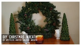 DIY Christmas Wreath  How I Upcycled old Garland for a Beautiful new Wreath [upl. by Ev]