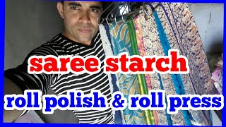 How to do saree starch saree roll polish amp roll press  hindi [upl. by Chaddie25]