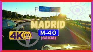 🚘CONDUCIENDO ᴘᴏʀ MADRID AUTOPISTA M40 ᴀʟ ATARDECER 【4K】 [upl. by Akem]