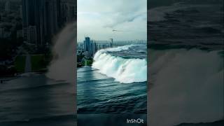 Scary tsunami Ai Age 30 CGI scene 103 tsunami scene waves sea shorts shortvideo speed 海啸 [upl. by Abbub]