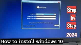 How to Install windows 10 from USB  Windows 10 installation 2024 22h2 [upl. by Naej]