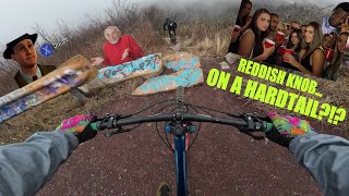 Riding classic East Coast jank on a Hardtail requires lots of stoke  Reddish Knob [upl. by Roskes]