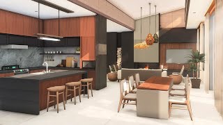 Base Game Desert Luxe Modern Home  SIMS 4 Stop Motion Build  No CC [upl. by Lamonica]