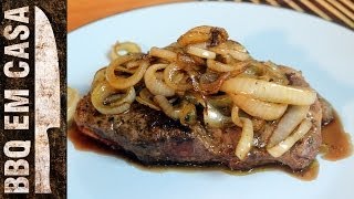 RECEITA DE BIFE ACEBOLADO Sirloin Steak with Caramelized Onion [upl. by Ziegler]