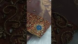 Zardosi work💙for bookings contact 9489886248 aariworkblouse simpleaariwork zardosiwork [upl. by Kcirtemed]