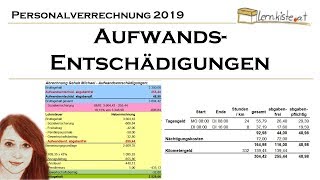 Abrechnung von Aufwandsentschädigungen in der Personalverrechnung 2019 [upl. by Appilihp]