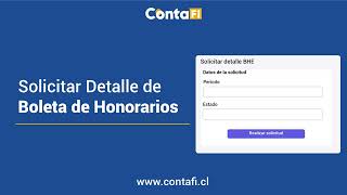 Solicitar detalle Boleta de Honorarios en ContaFi [upl. by Morrill]