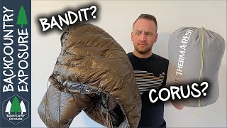 Thermarest Corus vs UGQ Bandit  War Of The Ultimate Quilt [upl. by Moonier445]