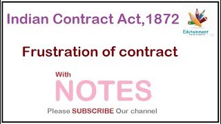 Frustration of contract  Indian Contract Act 1872 [upl. by Ahseikram]