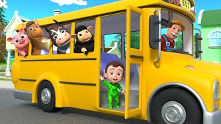 The Wheels on The Bus Song Animal Version  Lalafun Nursery Rhymes amp Kids Songs [upl. by Anirahtak]