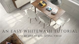 How to Whitewash and Seal a Wood Floor DIY Steps Milk paint Lime Wash Antique Look [upl. by Odraccir333]