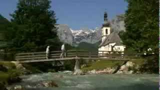 Ramsau Pfarrkirche mit Reiteralpe und Ramsauer Ache Berchtesgadener Land Bayern 2006 HDV [upl. by Orlene]