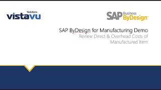 SAP ByDesign for Manufacturing Demo [upl. by Kimber]