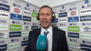 Duncan Ferguson reacts to his first Everton win a legend at Goodison Park [upl. by Aehtna]