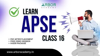 APSE Class 16  Arbor Academy  IT Training amp Placement  Pay After Placement  Higher Package [upl. by Herzen393]