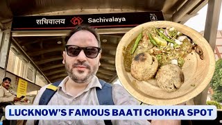 Famous Baati Chokha Spot In Lucknow  Sachivalaya Metro Baati Chokha  Litti Chokha [upl. by Hebrew]