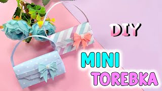 DIY Mini torebka papierowa  papierowy PORTFEL [upl. by Annamaria]