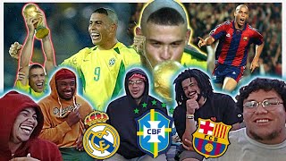 AMERICAN FOOTBALL PLAYERS REACT TO RONALDO FENOMENO LEGENDARY MOMENTS [upl. by Cordey204]