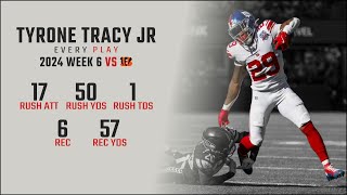 Tyrone Tracy Jr Week 6 Replay Every Run Target and Catch vs Cincinnati Bengals [upl. by Silecara]