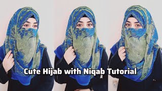 Comfortable Layered Hijab with Niqab Tutorial  Full Coverage Niqab Tutorial  zainab [upl. by Adianez]