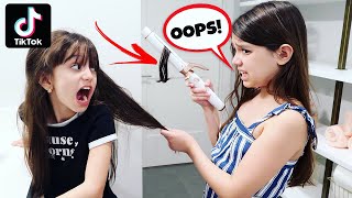 TRYING FUNNY VIRAL TikTok PRANKS ON MY SISTER  Emily and Evelyn [upl. by Graces]