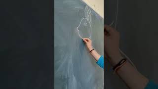 🫰🥰blackboard 🫰 drawing 🥰 Draw 🐇 🐰 Art tutorial YouTube 🐇 shorts🫰 videos 🫰viral video 🐇🐰 [upl. by Ahsennek]