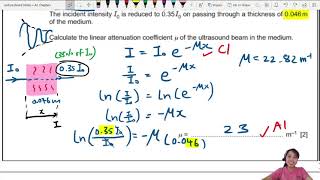 243c Ex1 MJ20 P41 Q4 Linear Attenuation Coefficient  A2 Medical Ultrasound  CAIE A Level Physics [upl. by Aken]