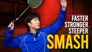 How to Smash FASTER STRONGER STEEPER Badminton Guide [upl. by Adliwa484]