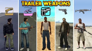 EVERY WEAPON FROM EVERY GTA TRAILER [upl. by Zebapda437]