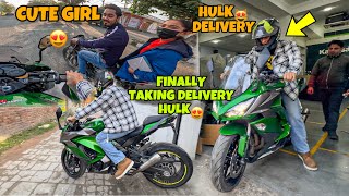 Finally Taking Delivery😍 of Hulk❤️  Hulk Delivery😍 Cute Girl Reaction Preparation for Ladakh Ride [upl. by Oad]