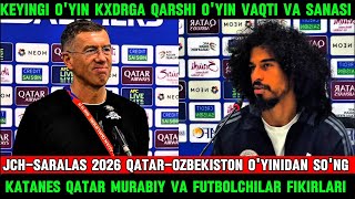 QATAROZBEKISTON OYINIDAN SONG SRECHKO KATANES QATAR MURABIYI VA FUTBOLCHILAR FIKIRLARI [upl. by Ethel]