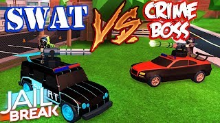 MINIGUN BATTLE IN JAILBREAK SWAT VS CRIME BOSS [upl. by Auliffe]