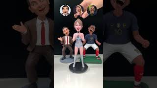 DIY Clay Bobbleheads of Mr Bean Taylor Swift amp Mbappé [upl. by Ellersick58]