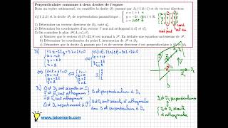 perpendiculaire commune à 2 droites  géométrie dans lespace  IMPORTANT type BAC [upl. by Remington]