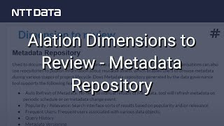 Alation Dimensions to Review  Metadata Repository  NTT DATA Databytes  Ep 22 [upl. by Akahs]