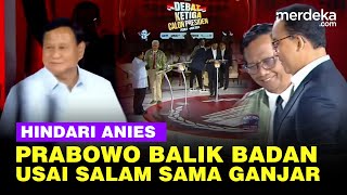 DetikDetik Prabowo Balik Badan Hindari Anies Salaman Hanya dengan Ganjar [upl. by Nattirb539]