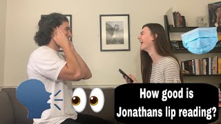 DeafHearing Couple Vlog  The Lip Reading Game Pt 2 Jonathans turn [upl. by Htnamas]