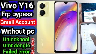 Vivo Y16 Frp Bypass Android 13Gmail account remove Without pc 2024 [upl. by Ashti]