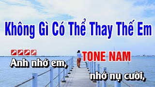 Karaoke Không Gì Có Thể Thay Thế Em Tone Nam Beat Chuẩn  Hoàng Luân [upl. by Nohshan404]