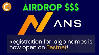 Algorand Name Service ANS Testnet Tutorial  ANS Airdrop Testnet  Algorand Domain [upl. by Lednik]