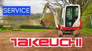 SERVICING TAKEUCHI TB216 MINI DIGGER YANMAR ENGINE EXCAVATOR MAINTENANCE POV [upl. by Ennyrb]