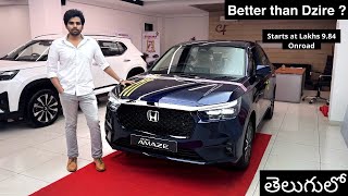 New Honda Amaze 2025 with ADAS  Top Model ZX MT  Detailed Review with Onroad Price List in Telugu [upl. by Iahk]