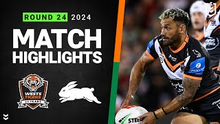 NRL 2024  Wests Tigers v Rabbitohs  Match Highlights [upl. by Jerrine]