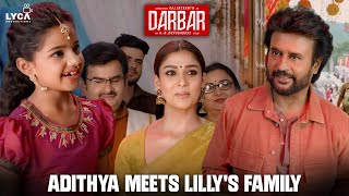 Adithya Meets Lillys Family  Darbar Hindi  Rajinikanth  Nayanthara  Nivetha Thomas  Lyca [upl. by Ario510]