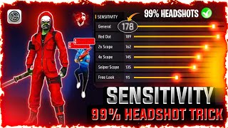 All Gun Headshot Sensitivity Setting After New OB46 Update  Free Fire Max Auto Headshot Sensitivity [upl. by Barcus768]