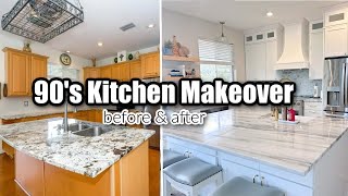 DIY KITCHEN RENOVATION on a BUDGET  BEFORE AND AFTER 90 Kitchen makeover [upl. by Toddy417]